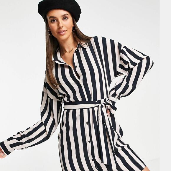 ASOS Black and White Striped Mini Dress - Picture 2 of 10